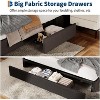 Bed Frame with 3 Large Storage Drawers, Fabric Upholstered Platform Bed, Wooden Slats Support, No Box Spring Needed, Noise Free, Easy Assembly, Grey - 4 of 4