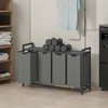 45.7 x 13 x 28.4 Inches Laundry Sorter Hamper, Laundry Basket Storage, Laundry Sorter with 4 Pull-Out and Removable Bags, Shelf, Metal Frame, (40L) - 4 of 4