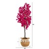 Nearly Natural 5-ft Artificial Bougainvillea Tree with Handmade Jute & Cotton Basket with Tassels, Pink - 2 of 4