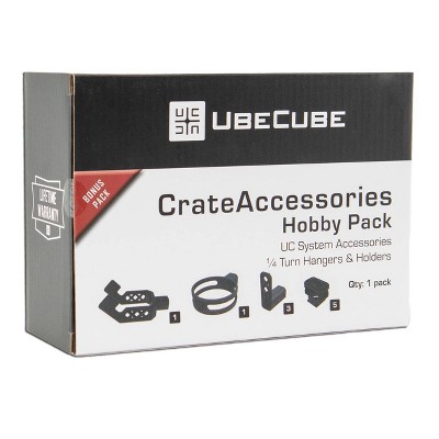 UbeCube Crate Accessories Hobby: Black Polypropylene Stackable Decorative Box, 6" H x 8" W x 3" D, Spot Clean