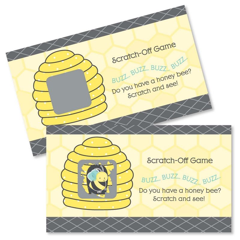 Big Dot of Happiness Honey Bee - Baby Shower or Birthday Party Game Scratch Off Cards - 22 Count, 1 of 7
