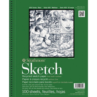 Strathmore 400 Series Recycled Sketch Pad, 11 x 14 Inches, 60 lb, 100 Sheets