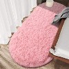 Oval Fluffy Rug for Bedroom Plush Pile Rug for Kids Room Bedside Nursery Mat 2.6ft x 5.3ft Pink - 4 of 4