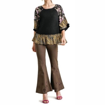 Women's Floral & Animal Waffle Knit Top - umgee