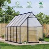 Aluminum-Framed Polycarbonate Greenhouse with Roof Vent - 2 of 4