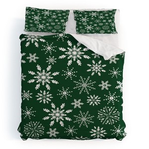 Iveta Abolina Silent Night Green Duvet Cover + Pillow Sham(s) - Deny Designs - 1 of 4