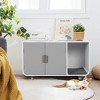 Costway Cat Litter Box Enclosure Furniture Hidden Cat Washroom with Rubber Wood Legs - 4 of 4