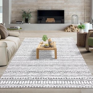 Rug Machine Washable,  Rug Non Slip Small Bedroom, Rug Low Pile Throw Rug, for Dining Room Living Room, Geometric Area Rug Entryway Rug - 1 of 4