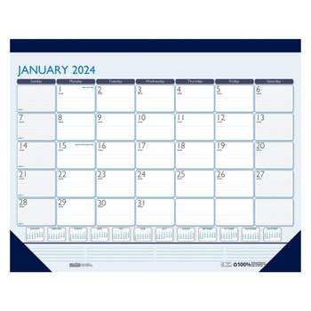 2024 House of Doolittle Contempo 22" x 17" Monthly Desk Pad Calendar White/Blue (151-24)