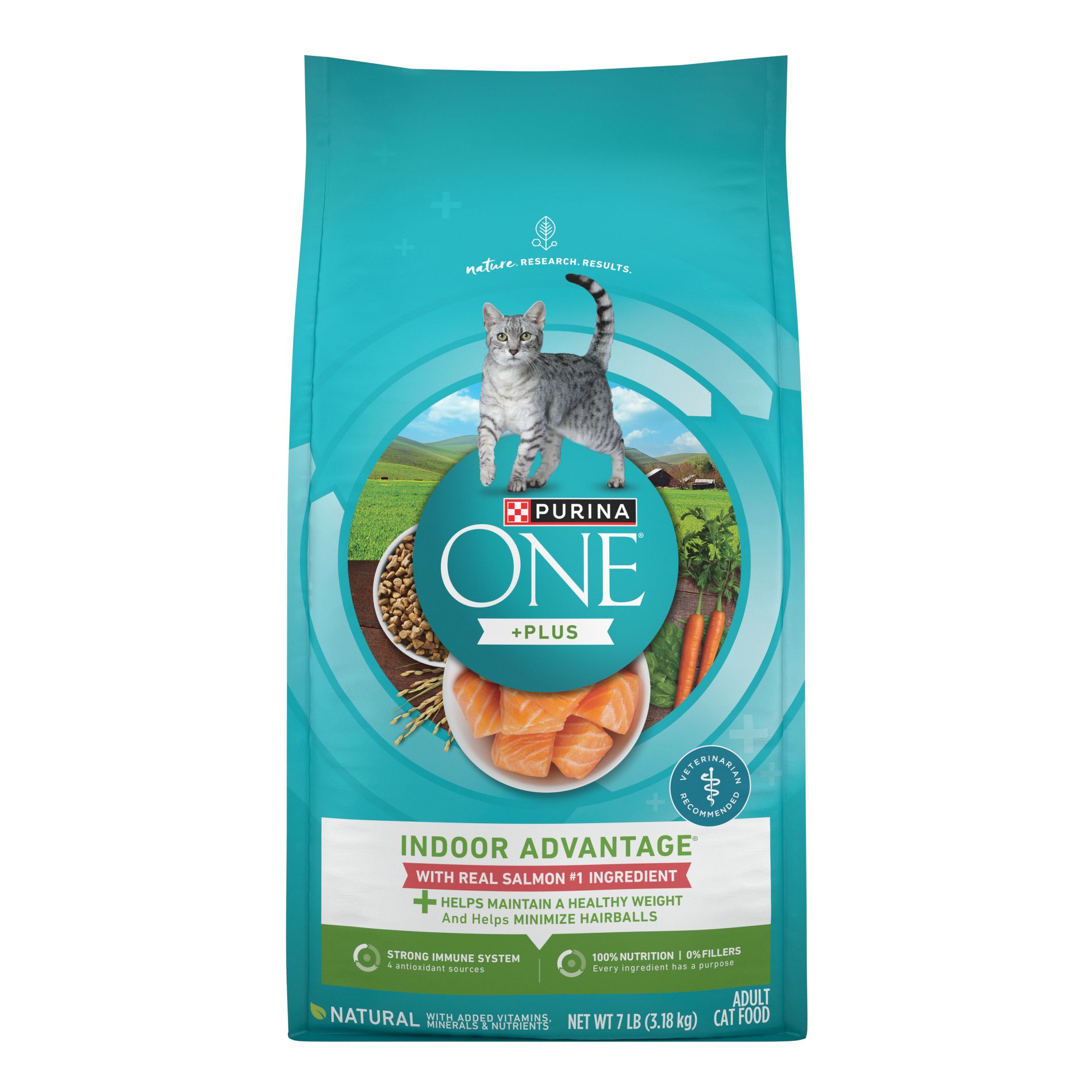 Purina ONE Indoor Advantage Healthy Weight Natural Fish, Seafood and Salmon Flavor Dry Cat Food