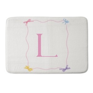 Deny Designs April Lane Art Simple Bow Monogram Memory Foam Bath Mat - 1 of 4
