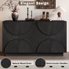 PAGED 4-Door Sideboard Buffet Cabinet with 3D Semi-Circular Handles, Wood Sideboard Cabinet with Adjustable Shelves, Distressed Finish Storage Cabinet - 4 of 4