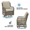 COZONY 3 Piece Outdoor Wicker Swivel Chair Set, 2 Swivel Rocker Patio Chairs with Rattan Side Table, Blue Cushions - 2 of 4