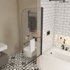 NicBex Shower Door 58" H Frameless Pivoting Tub Shower Doors with 1/4" (6mm) Tempered Glass Door Panel and Towel Bar, Matte Black - 2 of 4