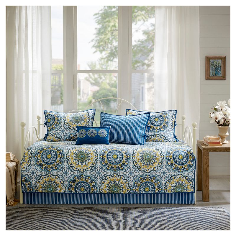 Blue Menara Daybed Cover Set 75&#34;x39&#34; 6pc, 3 of 8