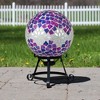 Northlight Mosaic Floral Outdoor Garden Gazing Ball - 10" - Purple, Pink and Silver - 2 of 4
