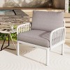 Patio Accent Chairs, Modern Accent Chair for Patio and Balcony, Upholstered Accent Chair with Plastic Frame and Cushion-Coolbibila - 3 of 4