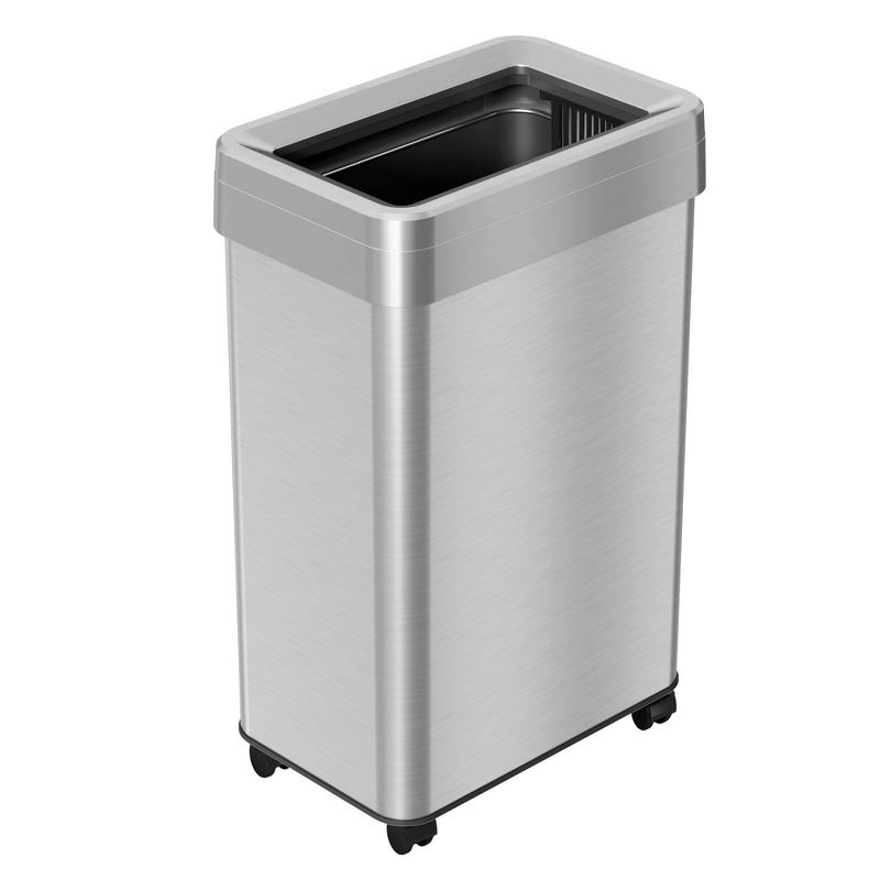 iTouchless Rectangular Trash Can with Wheels and Dual Odor Filters, 1 of 6