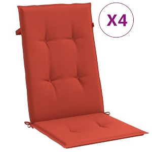 vidaXL Highback Chair Cushion Set of 4 Melange red 100% Polyester Medium - 1 of 4
