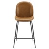 Modway Scoop Black Powder Coated Steel Leg Vegan Leather Counter Stool - 4 of 4