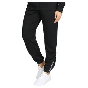 Blue Ice Women's Loose Fit  Moisture Wicking Performance Jogger With Reflective Trim Ankle Zippers - 1 of 3