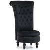 Bosmiller High Back Throne Royal Chair, Armless Accent with Storage, Nailhead Trim, Solid Rubberwood Legs for Living Room Bedroom - 2 of 4