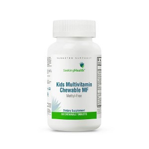Seeking Health Kids Multivitamin Chewable MF, Methyl-Free, with Folinic Acid, Vitamin B12, Riboflavin, Vitamin A (60 Chewable Tablets) - 1 of 4