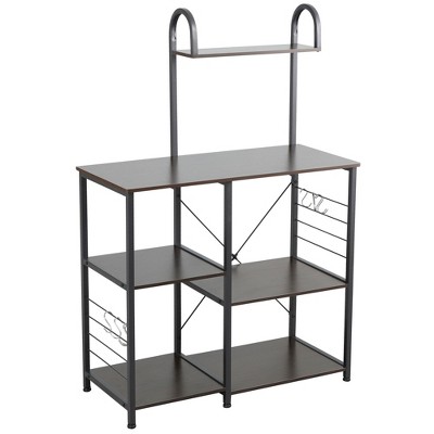 Costway Bakers Rack Microwave Oven Rack Shelves Kitchen Storage Organizer  Metal White : Target