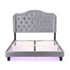 NicBex Queen Velvet Upholstered Bed Frame with Curve-Shaped Headboard,Wood Slat Support,Diamond Button Tufted Design,Easy Assembly - 4 of 4