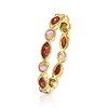 Pure Collection by Ross-Simons 0.80 ct. t.w. Garnet and .30 ct. t.w. Pink Sapphire Geometric Eternity Band in 14kt Yellow Gold - 3 of 4