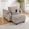 KTMBDW Convertible Sofa, Corduroy Chaise Lounge Sofa with 2 Cup Holders and Phone Holder, Armrests with Built-in Storage  for Bedroom - 2 of 4