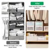 NewHome"4Pcs Foldable Linen Storage Bins with Clear Window & Handles for Closet, Bedroom, & Shelves"Beige - 3 of 4
