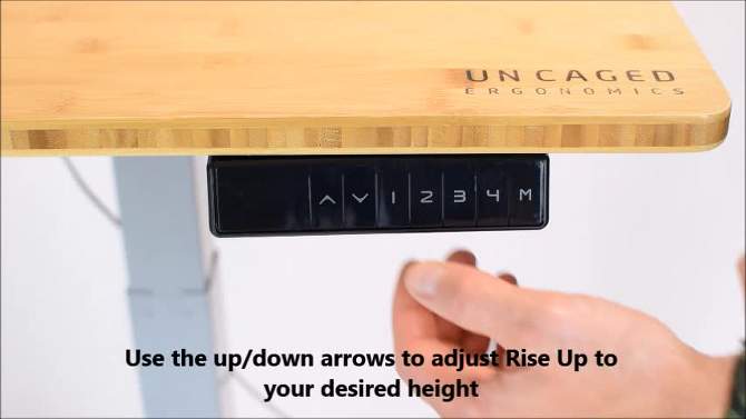  26" Electric Standing Desk with Adjustability Natural Bamboo - Uncaged Ergonomics, 2 of 13, play video