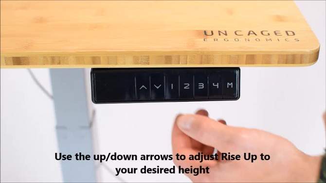  26" Electric Standing Desk with Adjustability Natural Bamboo - Uncaged Ergonomics, 2 of 10, play video