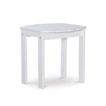 Outdoor Acacia Wood Oval Adirondack Accent Table White - Linon