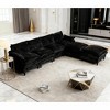 121" U Shaped Couch, Chenille Convertible Sectional Sofa, Modular Cloud Couch,  with Two Movable Ottoman for Living Room, Apartment - 3 of 4