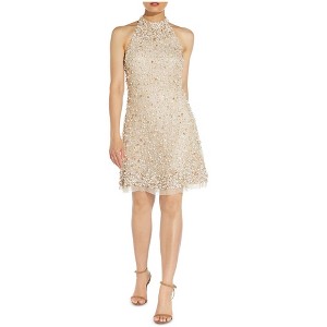 Adrianna Papell Womens Beaded Halter Party Shift Dress - 1 of 1