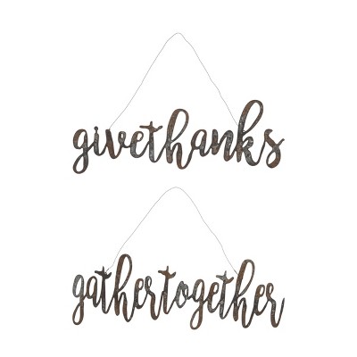 Gallerie II Fall Letter Signs Set of 2 19.75 x 0.25 x 6.75 Inches.