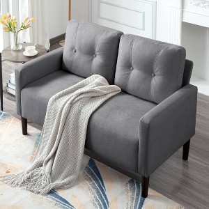 Sapphtopaz 51.2" Loveseat Couch Sofa - Compact Upholstered Furniture with Sturdy Frame, Cozy Seating for Living Room, Bedroom & Small Spaces - 1 of 4