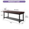 Entryway Shoe Bench with Cushioned Seat & Storage for 5-6 Pairs of Shoes Shoe Rack with Roman Style Legs Brown - 3 of 4