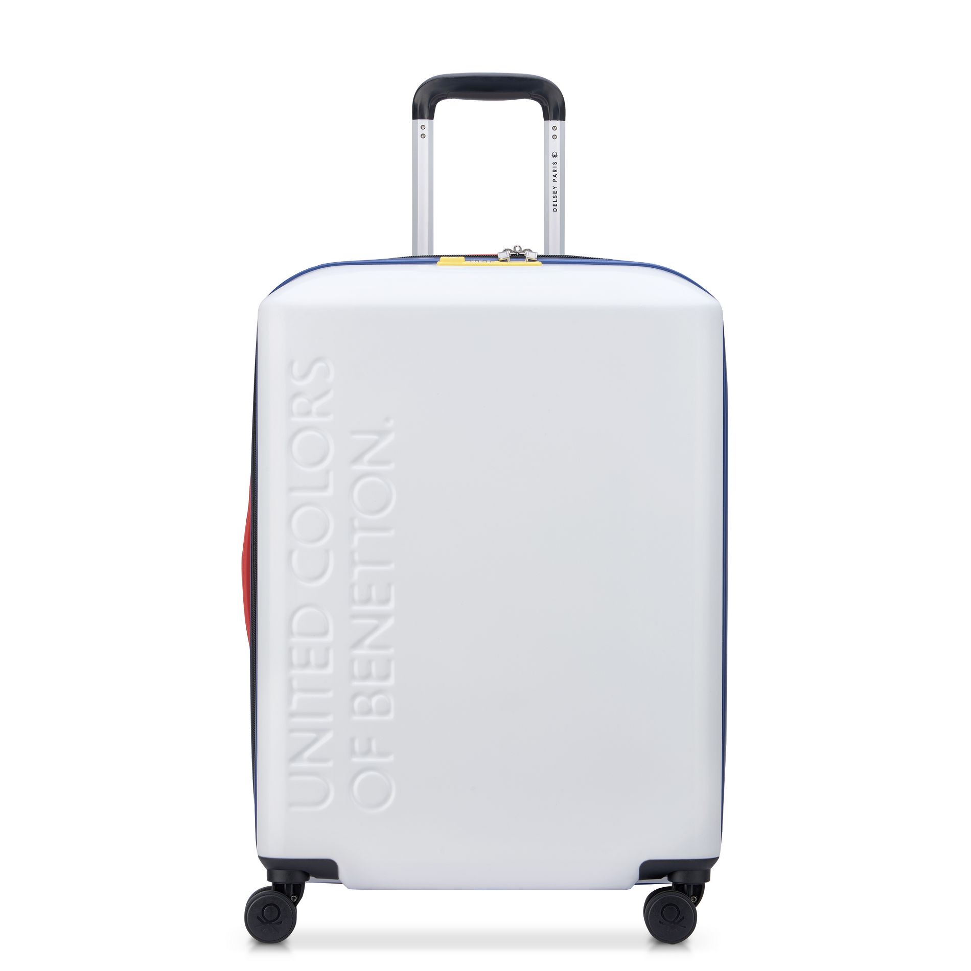 United Colors of Benetton x DELSEY PARIS Medium Checked 23" Hardside Spinner Suitcase - White