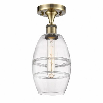 Vaz - 1 Light Semi-Flush Mount In Industrial Style-9.38 Inches Tall and 5.88 Inches Wide