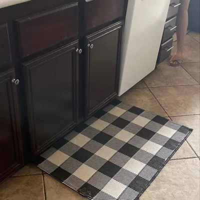 user image by CoriG, 2&#39;x3&#39; Washable Reversible Scatter Indoor/Outdoor Accent Rug Black/White - Threshold&#8482;: Check Pattern, Flat Pile, Machine Washable