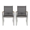 VYNXARIA Mid-Century Modern Patio Dining Chairs - Set of 2, Rust-Proof Aluminum Frame with Faux-Wood Arms and Mesh Seat for Outdoor Use,Gray - 3 of 4