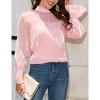 Whizmax Women Long Puff Sleeve Turtleneck Mesh Blouse Going Out Fall Party Night Elegant Tops Cute Women Trendy Blouse - 4 of 4