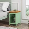 Nightstand Bedside Table with Storage Cabinet and  Solid Wood Tabletop (Set of Two Pieces) - 3 of 4