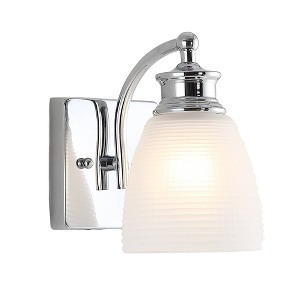 4.88" LED 1-Light Metal/Glass Beverly Contemporary Pendent Chrome - JONATHAN Y: Wall Sconce, Vanity Fixture, ETL Listed - 1 of 4