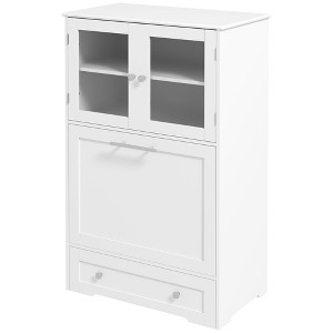 Dog Feeding Station with Two Storage Cabinets, 2 Elevated Dog Bowls, Side Hooks, Anti-tip Kit - 1 of 4