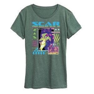 Women's - Disney - Scar Vapor Wave Short Sleeve Graphic T-Shirt - 1 of 4