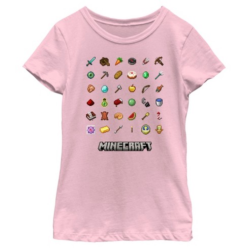 breken Panorama haspel Girl's Minecraft Item Collection T-shirt : Target